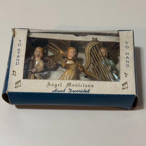 Other - Vintage Trio Plastic Musical Christmas Angels Made Hong Kong Original Box